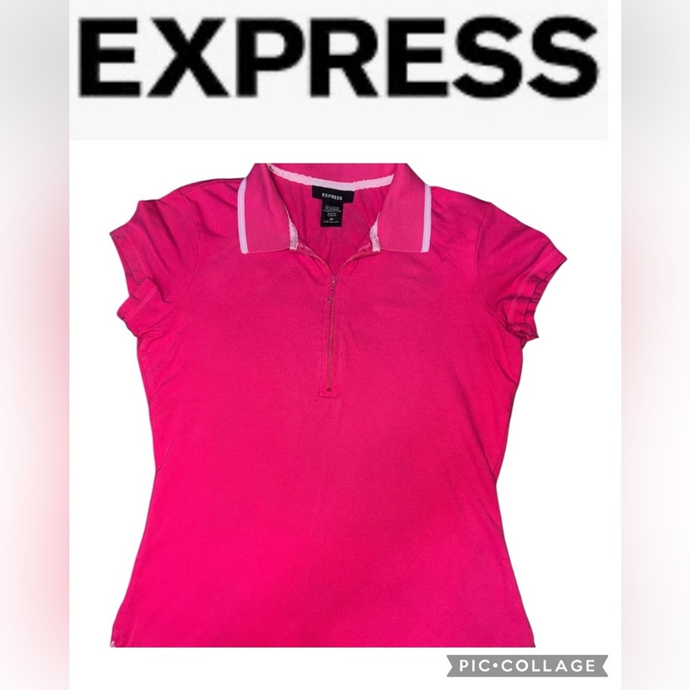 Express Women's Bright Pink Polo Shirt